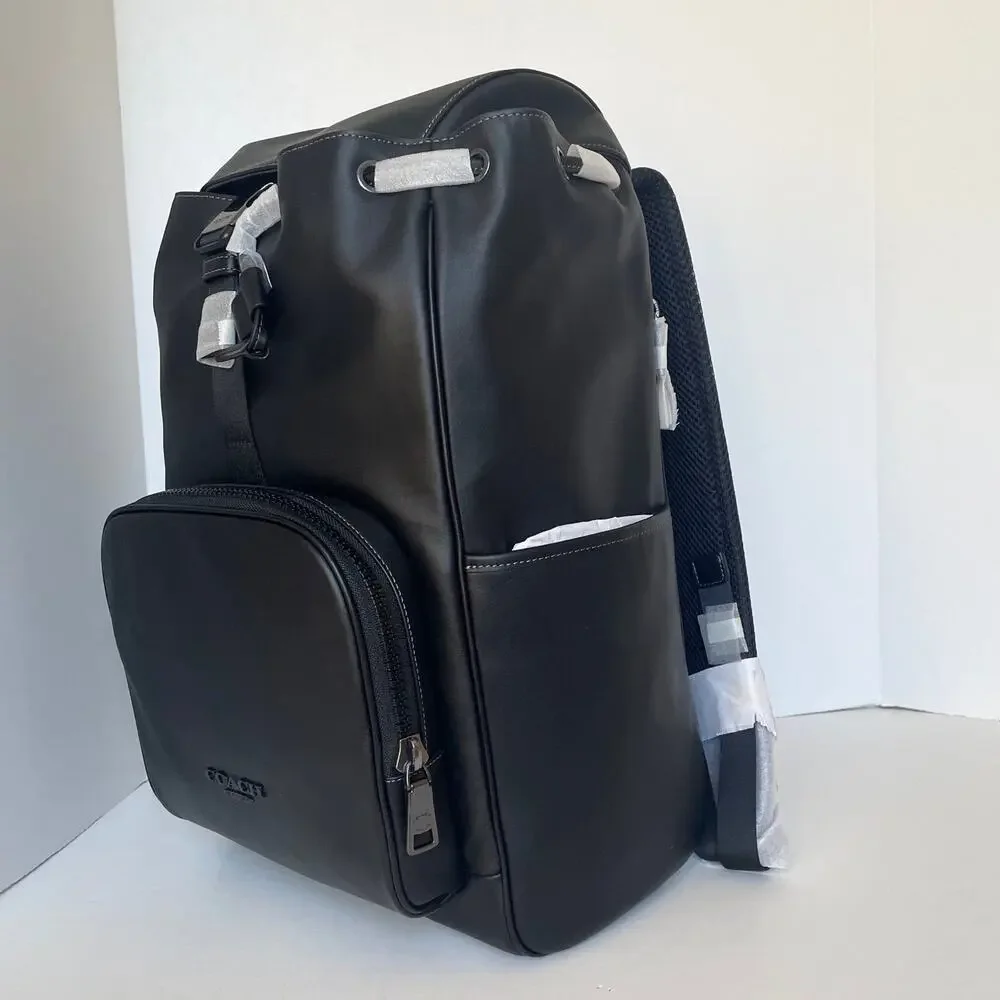 Coach Racer Backpack CU112 Large Black Calf Leather Laptop Bag